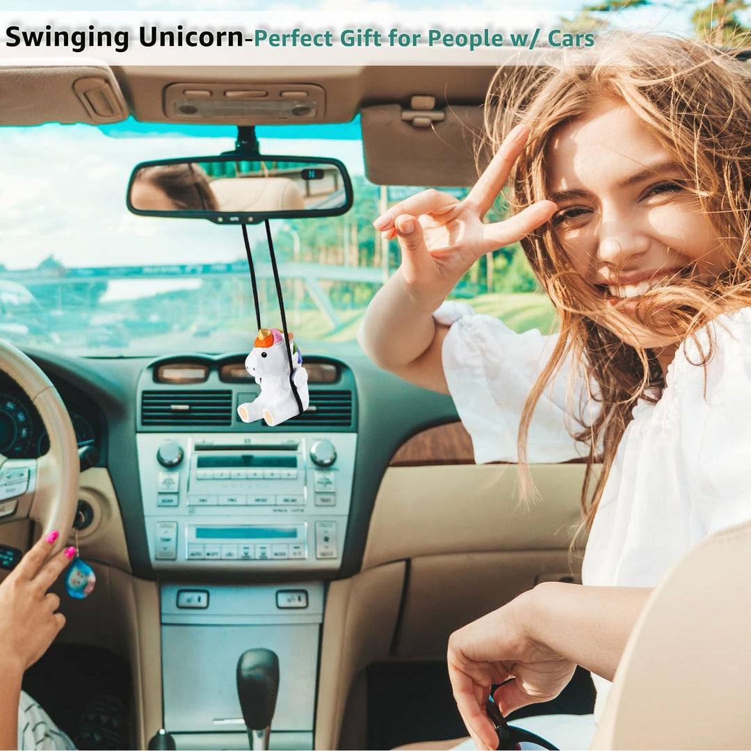 VIPbuy 100% handgemachtes hölzernes schwingendes Einhorn Auto hängendes Ornament - Niedliches handge