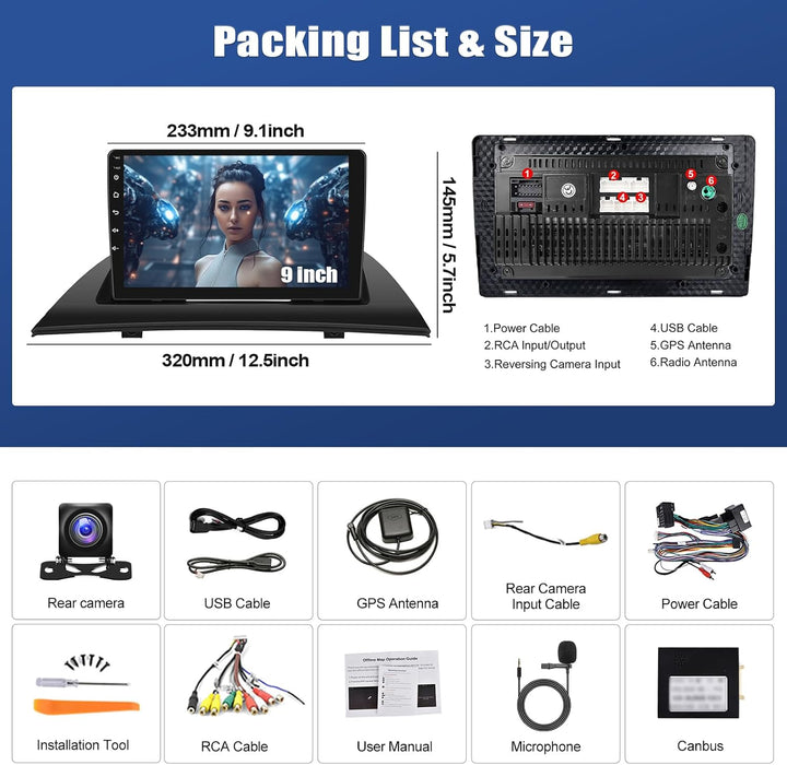 SIXWIN 8-core 4+64G Android 15 Autoradio für BMW X3 E83 (2004-2012) mit Carplay Android Auto, 9&