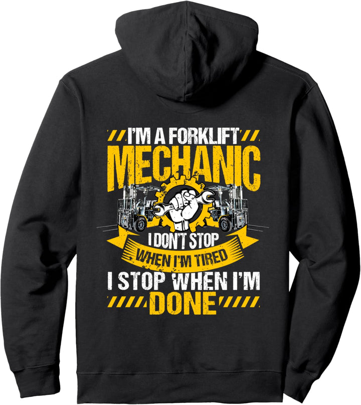 Gabelstaplerfahrer-Design auf der Rückseite der Kleidung Pullover Hoodie