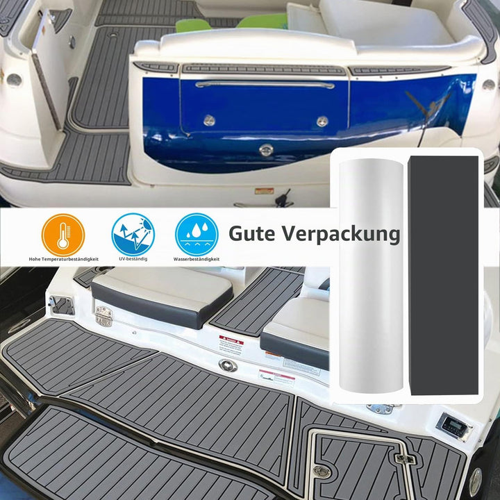 MIJOBS Grau und Schwarz Eva Teak Selbstklebend Deck Boot Selbstklebend rutschfeste Matte Marinedeck