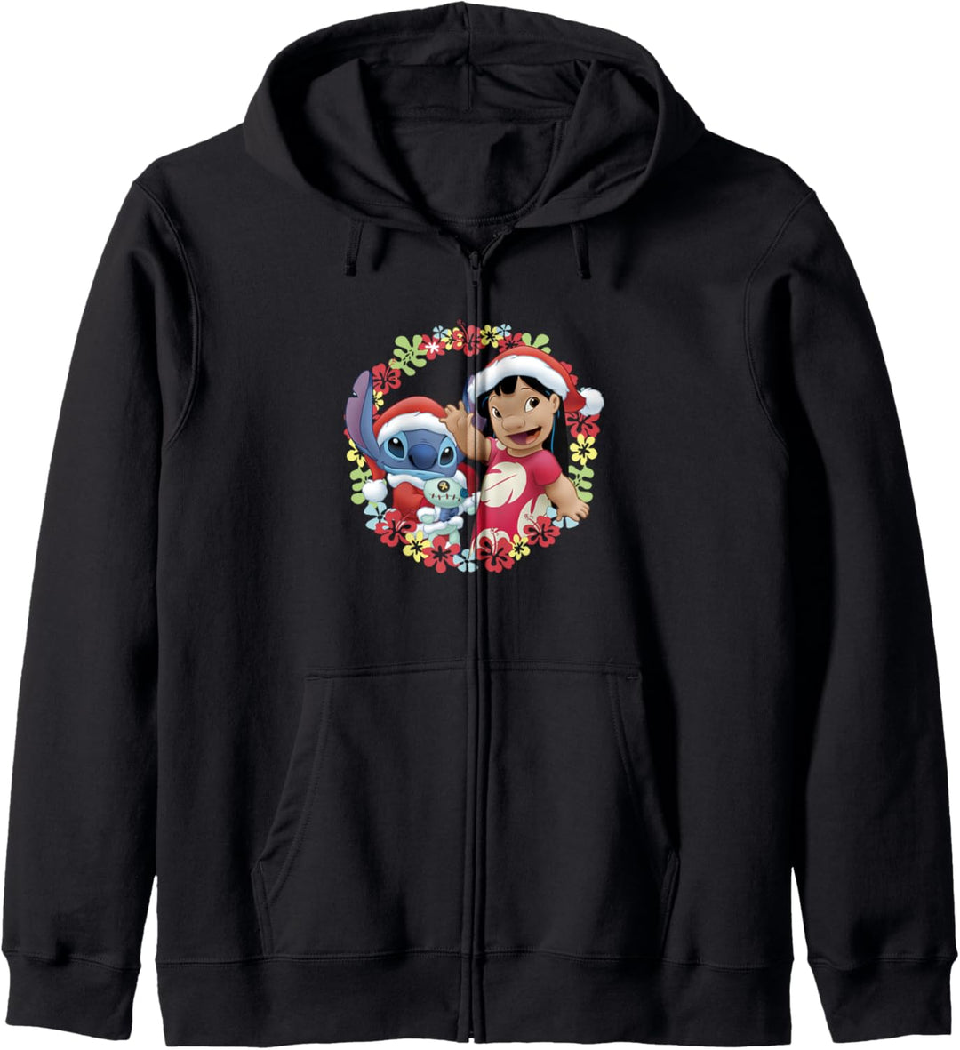 Disney Lilo & Stitch Christmas Flower Wreath Wave Kapuzenjacke