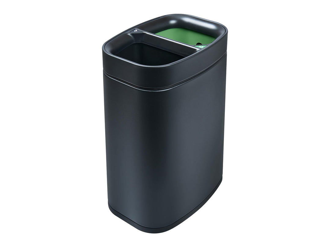 Corby Newport Doppel-Recyclingbehälter in Schwarz, Schwarz