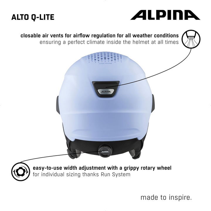 ALPINA ALTO Q-LITE - Sicherer, Stossabsorbierender & Individuell Anpassbarer Skihelm Mit Kontrastver