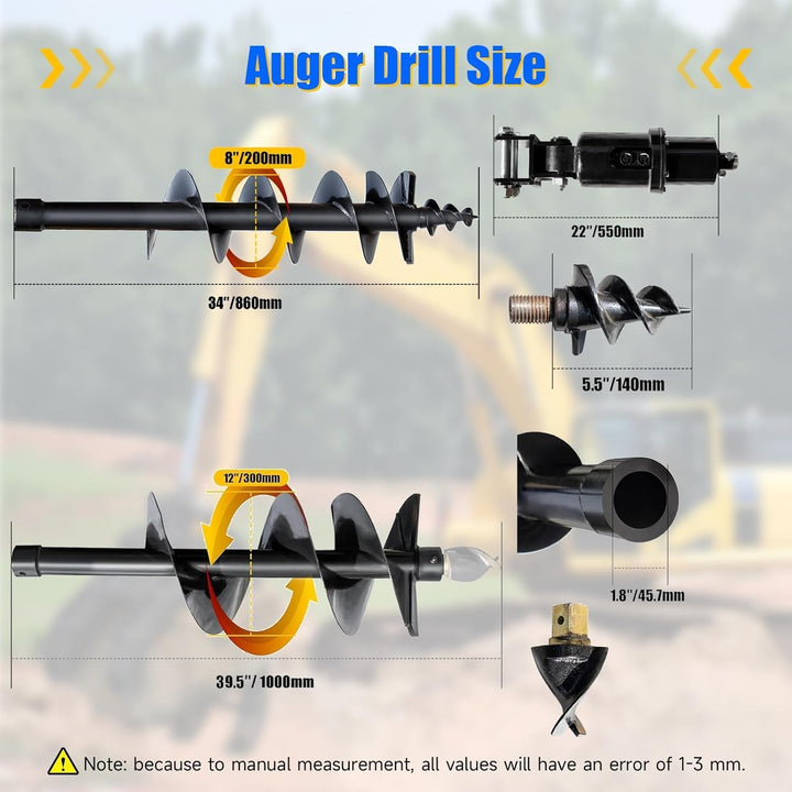 Minibagger Anbaugeräte Set 8-in-1 für 25mm Bolzen Schnellwechsler | 8-in-1 Löffelpaket aus Mangansta
