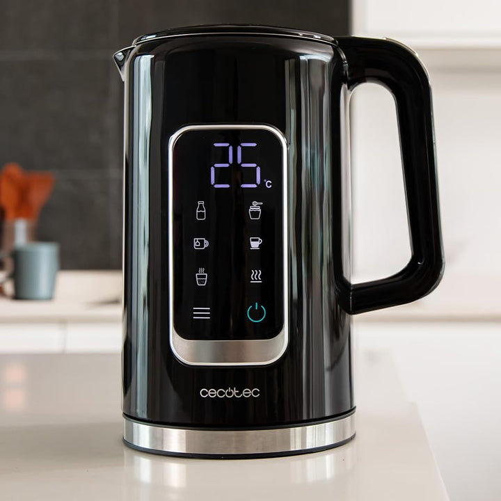 Cecotec Elektrischer Wasserkocher Thermosense 500 Touch, 1,7 l, Touchscreen, 2200 W, innen aus Edels