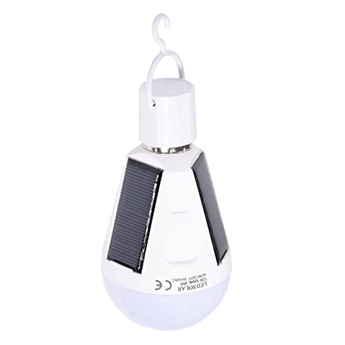 Solar Panel LED Glühbirne - tragbar, Wasserdicht IP65, Camping Wandern, 12W, AC 85-265V, Aussen-Inne