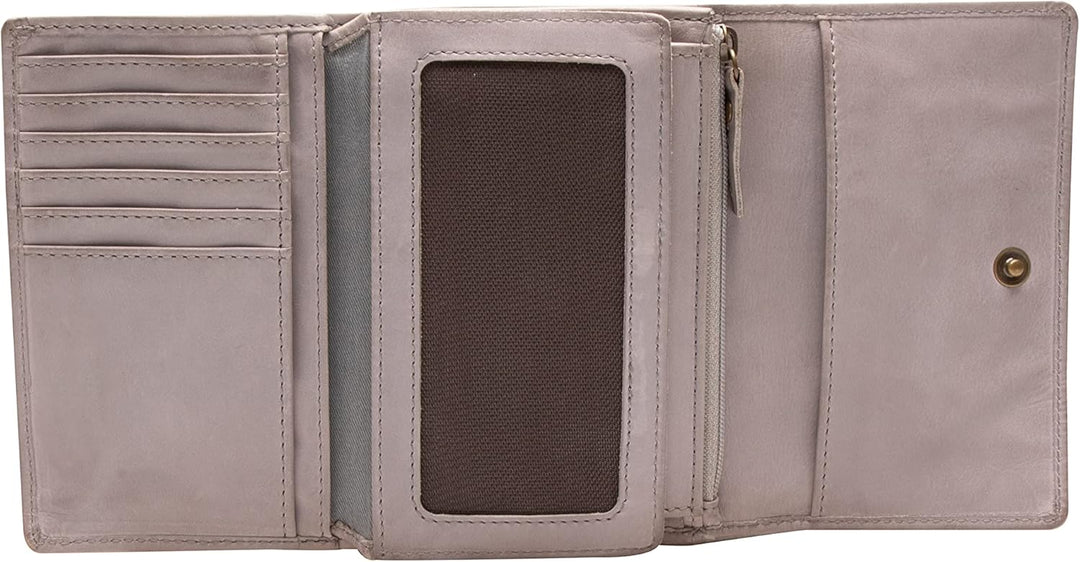 Maitre - Steinbach Doris Purse mh12f Hellgrau 14X10 Farbe:hellgrau / Material:cotton,cow Leather, 14