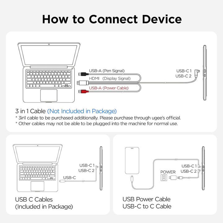 ugee UE12 11,6 Zoll Grafiktablett mit Display,Pen Display mit 124% sRGB mit 8 Shortcut-Tasten Ultra-