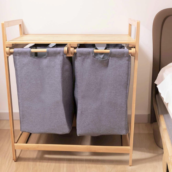 osoltus Bali Bambus Holz Wäschesortierer