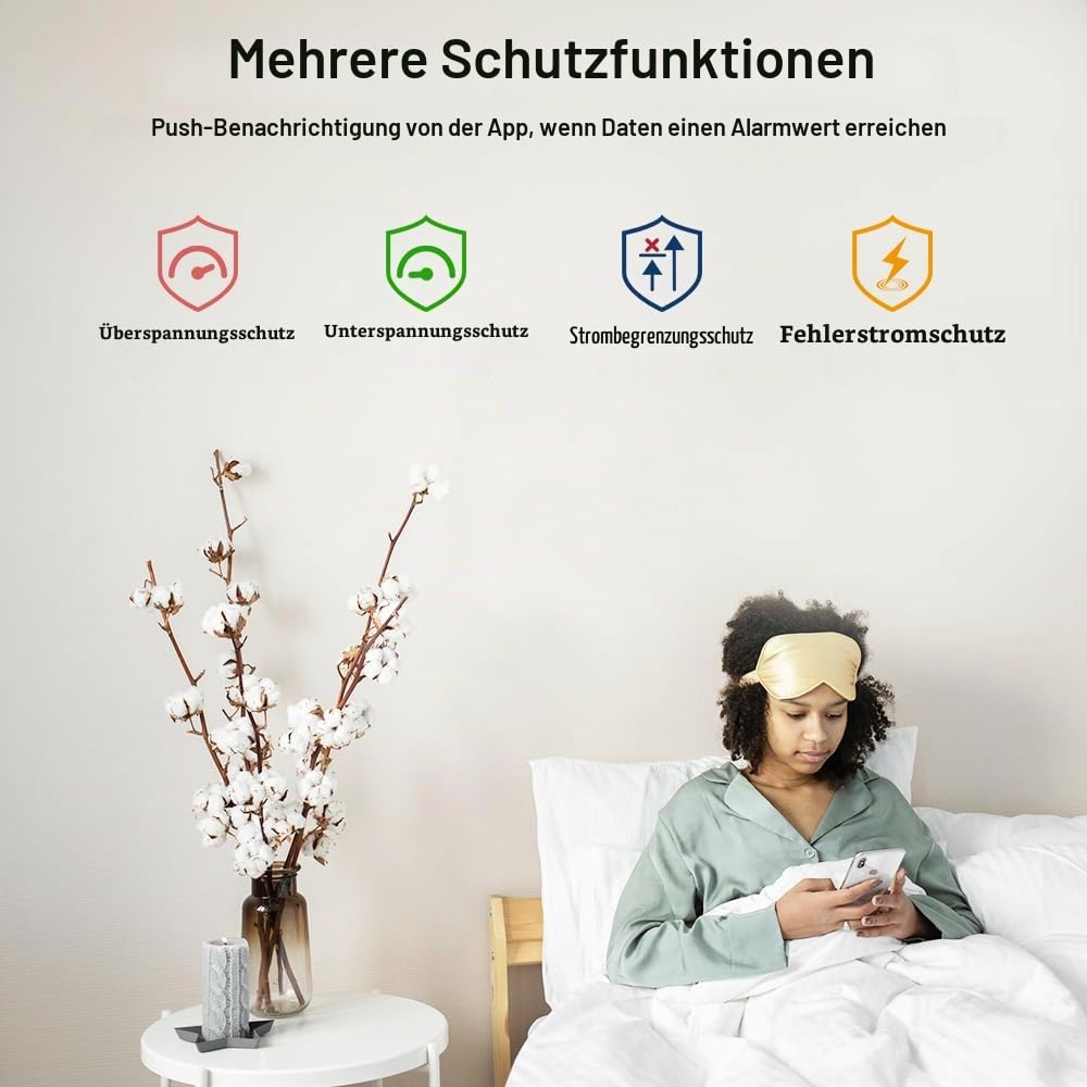KETOTEK Smart 1 Phasig Stromzähler Hutschiene Digitale LCD Energiezähler KWh Zähler WLAN Fernbedienu