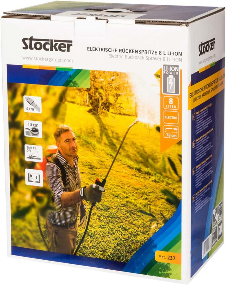 Stocker - Elektrische Rückenspritze 8L Li-Ion Akku 12V Sprühgerät Garten Pflanzenschutz Zerstäuber 2
