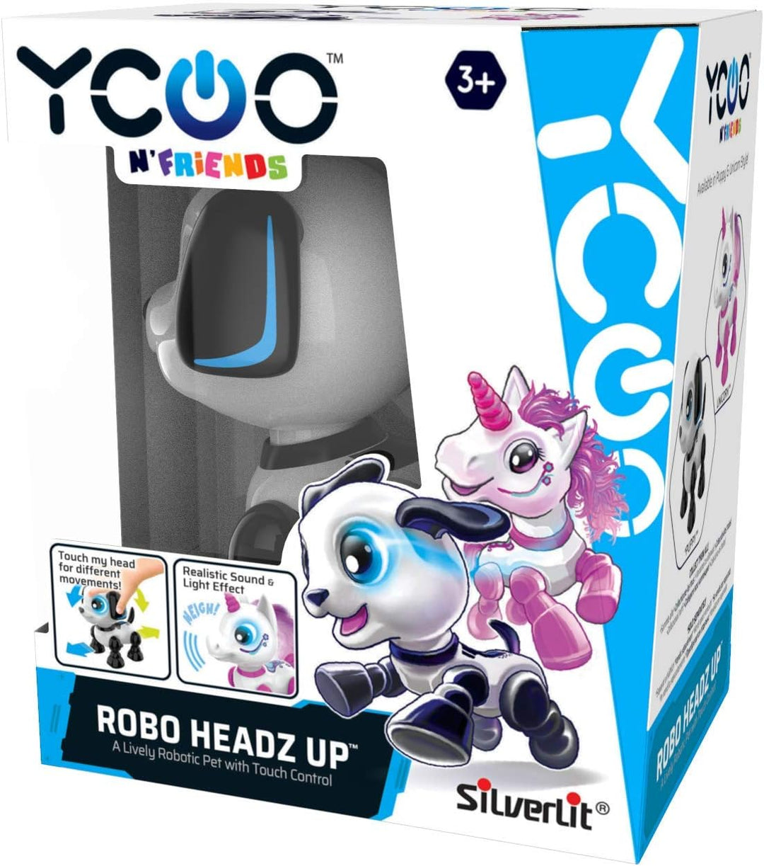 Silverlit YCOO 88524 ROBO HEADZ UP Hund by, Welpen Roboter, Ton- und Lichteffekte, Roboter für Kinde