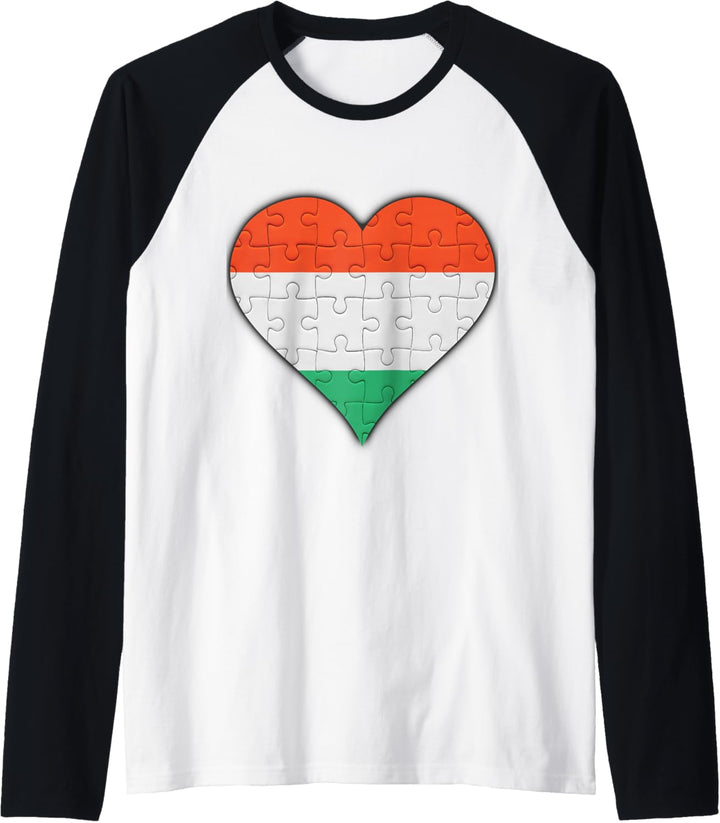 Ungarn Ungarische Flagge Herz Raglan