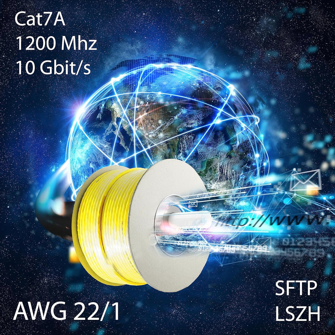 CAT 7 A + Verlegekabel Netzwerkkabel CAT.7 A + LAN Halogenfrei Installationskabel CAT7 Kabel Netzwer