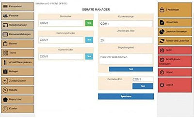 WIN Kassensoftware BlitzKasse Restaurant L für Gastronomie. 75 Tische, 3 Bondrucker. GDPdU, GoBD, TS