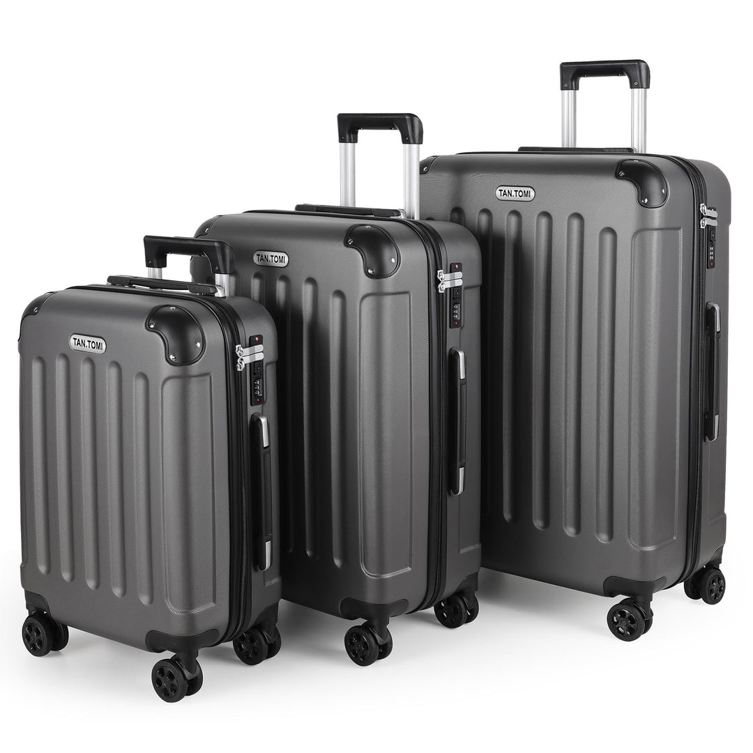 TANTOMI Kofferset 3-teilig, ABS Hartschalenkoffer Set, Reisekoffer Set mit Rollen, Gepäck-Sets (20/2