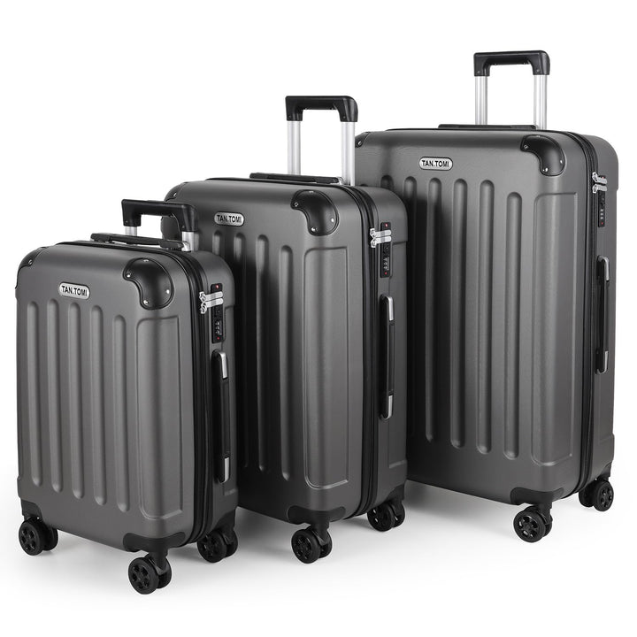 TANTOMI Kofferset 3-teilig, ABS Hartschalenkoffer Set, Reisekoffer Set mit Rollen, Gepäck-Sets (20/2
