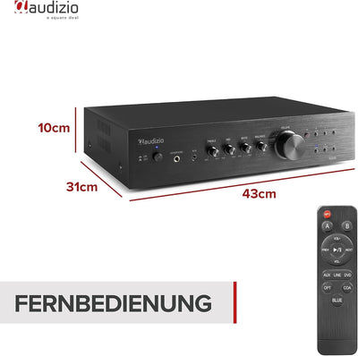 Audizio AD220B - HiFi-Stereo-Verstärker, Bluetooth Verstärker für Lautsprecher und HiFi Anlage, Ampl