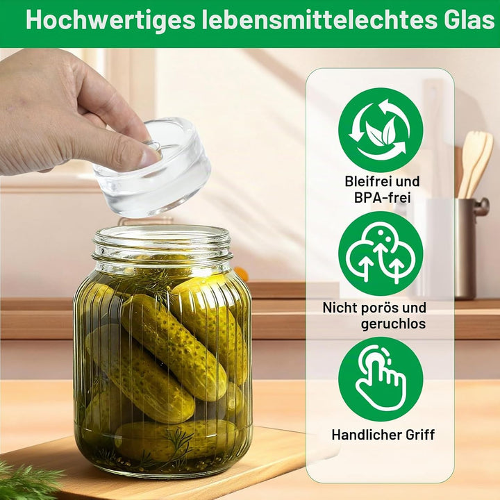 4 Stück Fermentiergewichte Ø7cm, Glasgewichte zum Fermentieren, robuste Fermentationsgewichte &amp; Glas