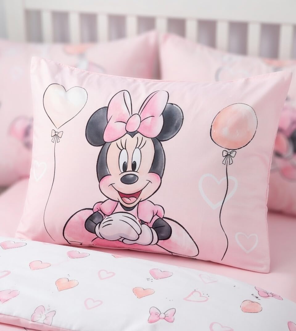 Jerry Fabrics Bettwäsche Minnie Balloon für Kinderbett oder Junior, 100 % Baumwolle, Bettbezug 100 x