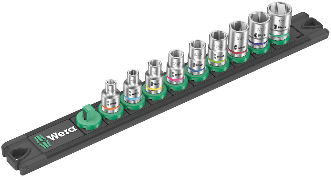 Wera 05005420001 Nuss-Magnetleiste A Imperial 1, Zyklop Steckschlüsseleinsatz-Satz, 1/4"-Antrieb, zö