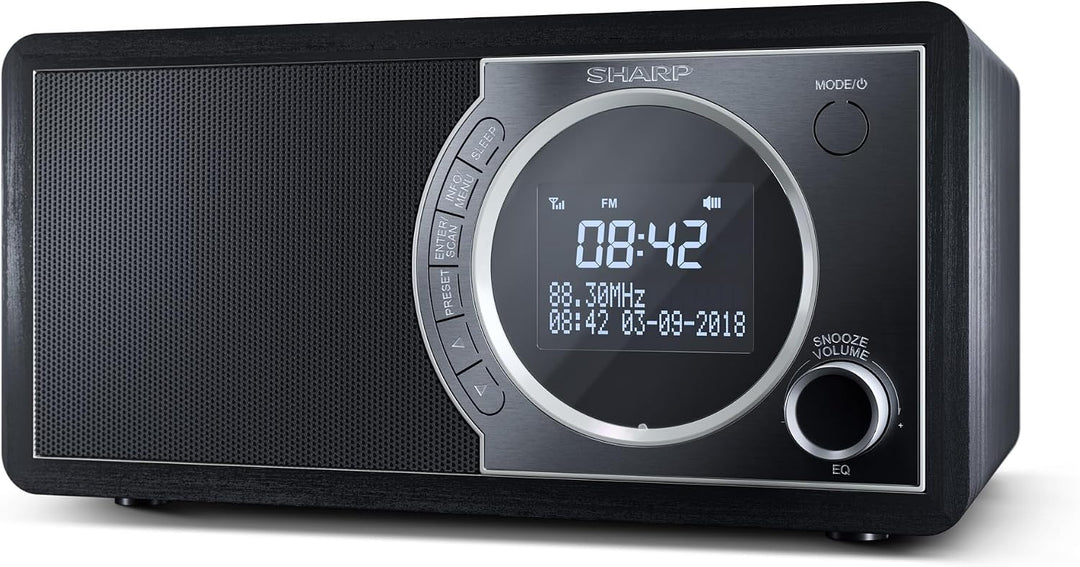 SHARP DR450 Digitalradio (DAB/DAB+/FM mit RDS, Bluetooth, Wecker-Funktionen, 6 Watt), schwarz Mono D