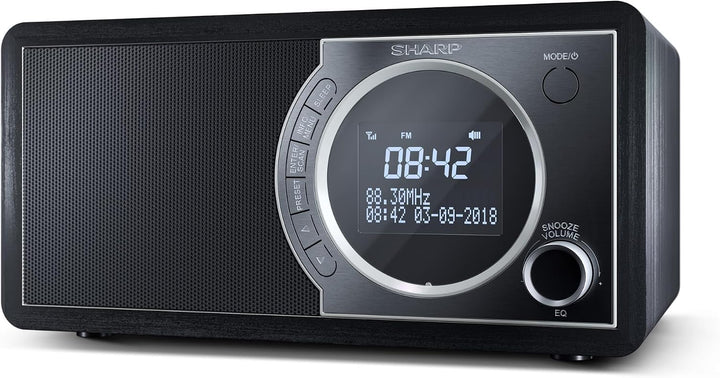 SHARP DR450 Digitalradio (DAB/DAB+/FM mit RDS, Bluetooth, Wecker-Funktionen, 6 Watt), schwarz Mono D