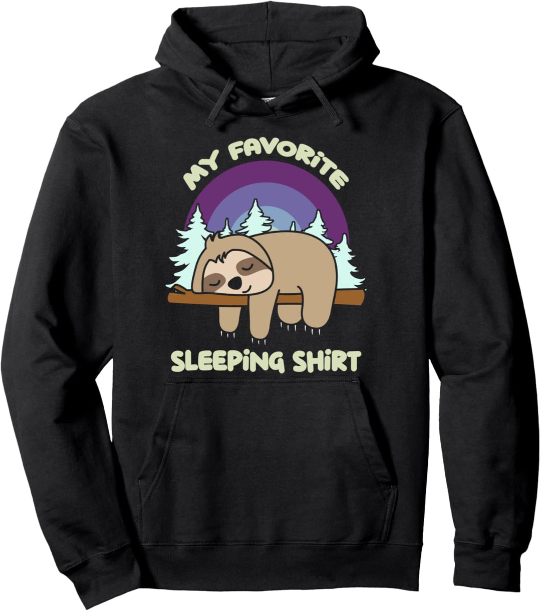 Faulenzer Schlafshirt Tier Pyjama Langschläfer Faultier Pullover Hoodie