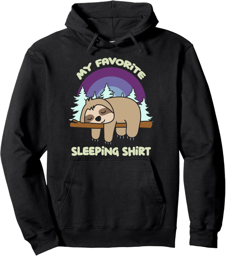 Faulenzer Schlafshirt Tier Pyjama Langschläfer Faultier Pullover Hoodie