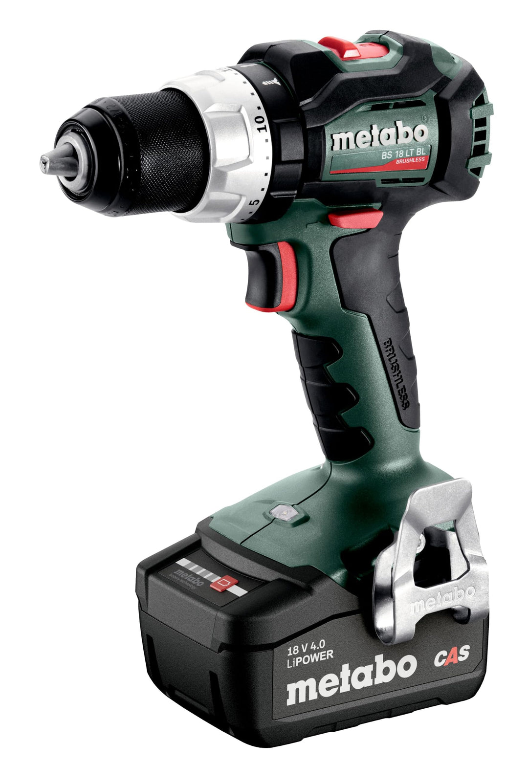 Metabo 602325500 Akkuschrauber BS 18 LT BL 18V, Bürstenlos - inkl. 2 CAS Li-Power Akkupacks (18 V/4,