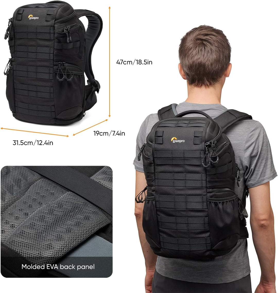 Lowepro ProTactic BP 350 AW III Kamerarucksack, 4 Zugriffspunkte, professionelle Kameratasche, DSLR/