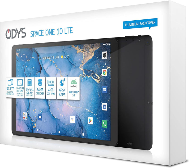 Odys Space One 10 25,65cm (10,1") Tablet-PC (Full HD IPS Display, Octa-Core Prozessor mit bis zu 1,6