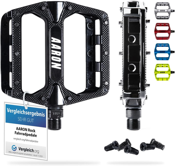 AARON Rock - MTB Pedale Fahrrad aus Alu mit abgedichteten Industrie-Kugellager, rutschfest durch aus