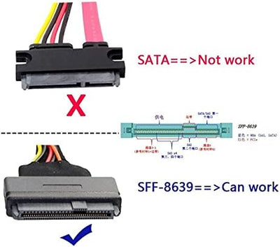 NFHK PCI-E 3.0 4.0 to SFF-8643 Card Adapter and U.2 U2 SFF-8639 NVME PCIe SSD Cable for Mainboard SS