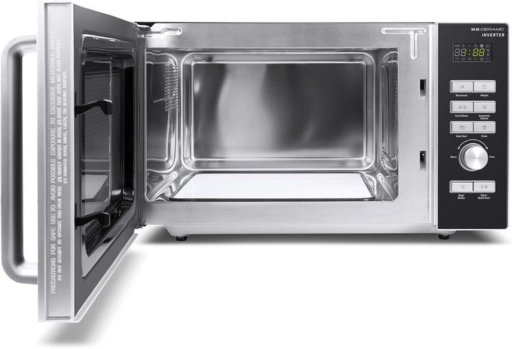 CASO | MI 30 Ceramic Mikrowelle | Inverter-Technologie, Keramikboden für mehr Platz, 1000 Watt, 30 L