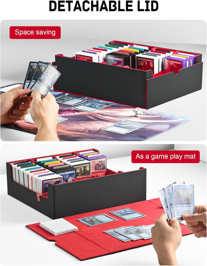 ZLCA Trading Card Storage Box, Commander Card Deck Case Holds 2400+ Cards, MTG Deck Box mit 4 Stopfe