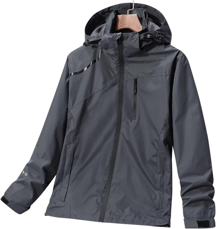 SUKUTU Herren Outdoor wasserdichte Kapuzen-Sportjacke Leichte Wanderjacke Bergjacke Softshell Herbst