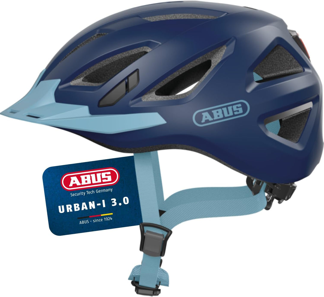 ABUS Stadthelm Urban-I 3.0 - Fahrradhelm mit Rücklicht, Schirm und Magnetverschluss - für Damen und