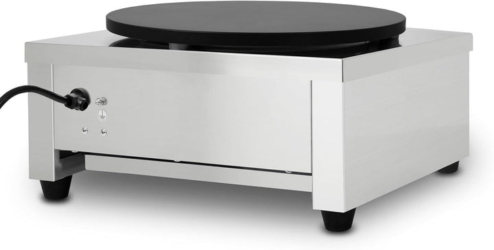 Crepes Maker Crepesplatte Crepesmaker Elektrisch aus Edelstahl mit 40cm Platte (3000W, Antihaftbesch