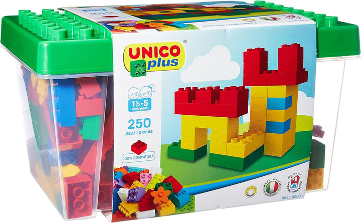 Unico Plus 8525 – Box mit Bausteinen (250 Teile) & Baukasten für Kinder Bundle mit Baukasten, Bundle