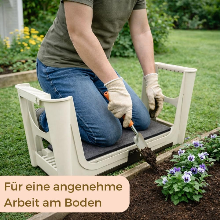 2in1 Hocker Kniekissen Kniebank Garten Bank Sitzhocker Gartenkniebank Stauraum