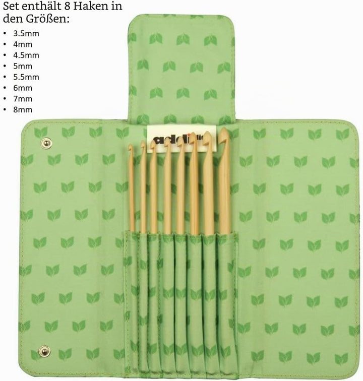 Addi Häkelnadel AddiClick Click Hook Bamboo, Bambus, Grün, 19 x 11 x 2 cm Bambushäkel, Bambushäkel