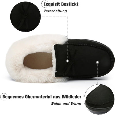 Mishansha Damen Winter Rutschfest Warme Hausschuhe Memory Foam Plüsch Pantoffeln, Gr.36-43 36 EU Dun