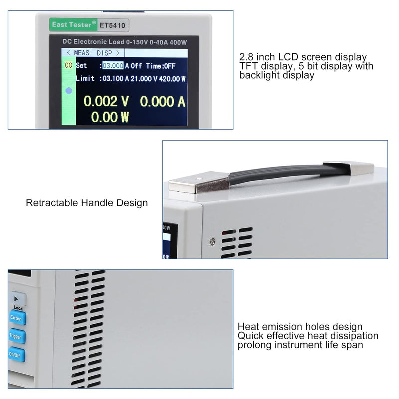 DC Electronic Load Einkanal LCD Programmierbarer Batterieladetester 400W 0-150V 0-40A für Ladegerät(