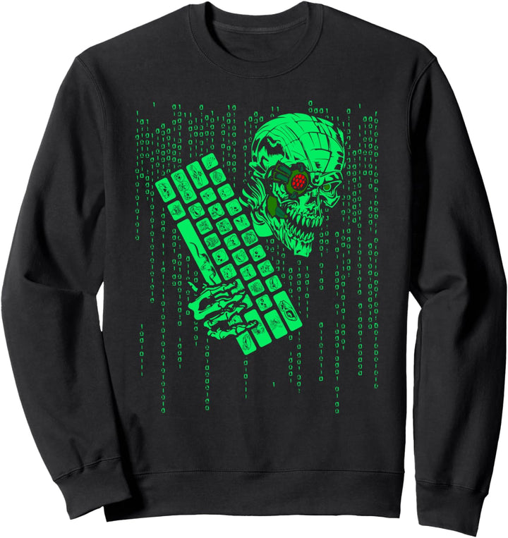 Binary Code Schädel Tastatur Videospiele Spieler Geschenk Sweatshirt