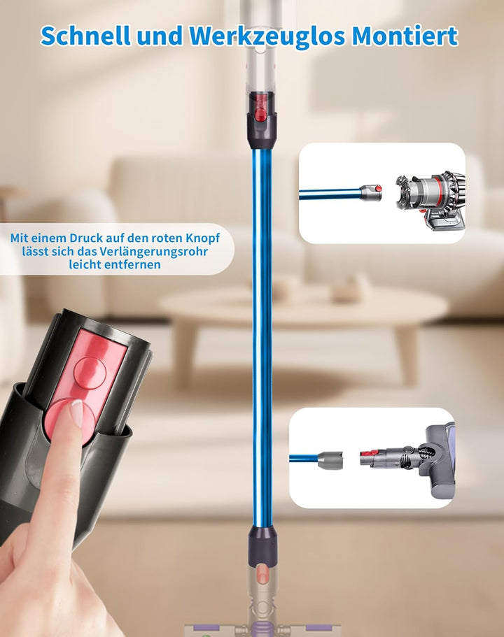 Verlängerungsrohr für Dyson V12 Detect Slim / V10 Digital Slim Stabstaubsauger, 74 cm Aluminium Tele