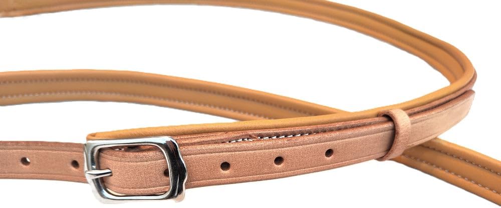 Leder Halsring Halsriemen Flach für Pferde verstellbar gepolstert Farbe Cognac, Cognac