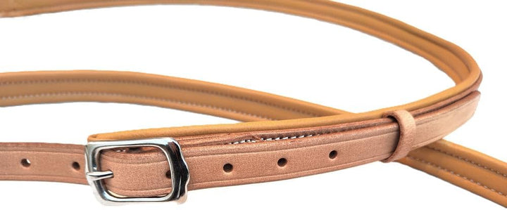 Leder Halsring Halsriemen Flach für Pferde verstellbar gepolstert Farbe Cognac, Cognac