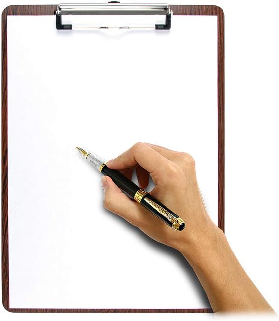 Uquelic Klemmbrett/Schreibbrett/Clipboard A5-4Pcs Klemmbretter A5 Eleganz Luxus Holzmaserung Abgerun