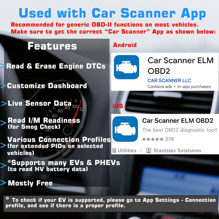 Veepeak OBDCheck BLE+ Bluetooth OBD II EOBD Diagnosegerät Adapter Stecker Auto Diagnose Scanner für